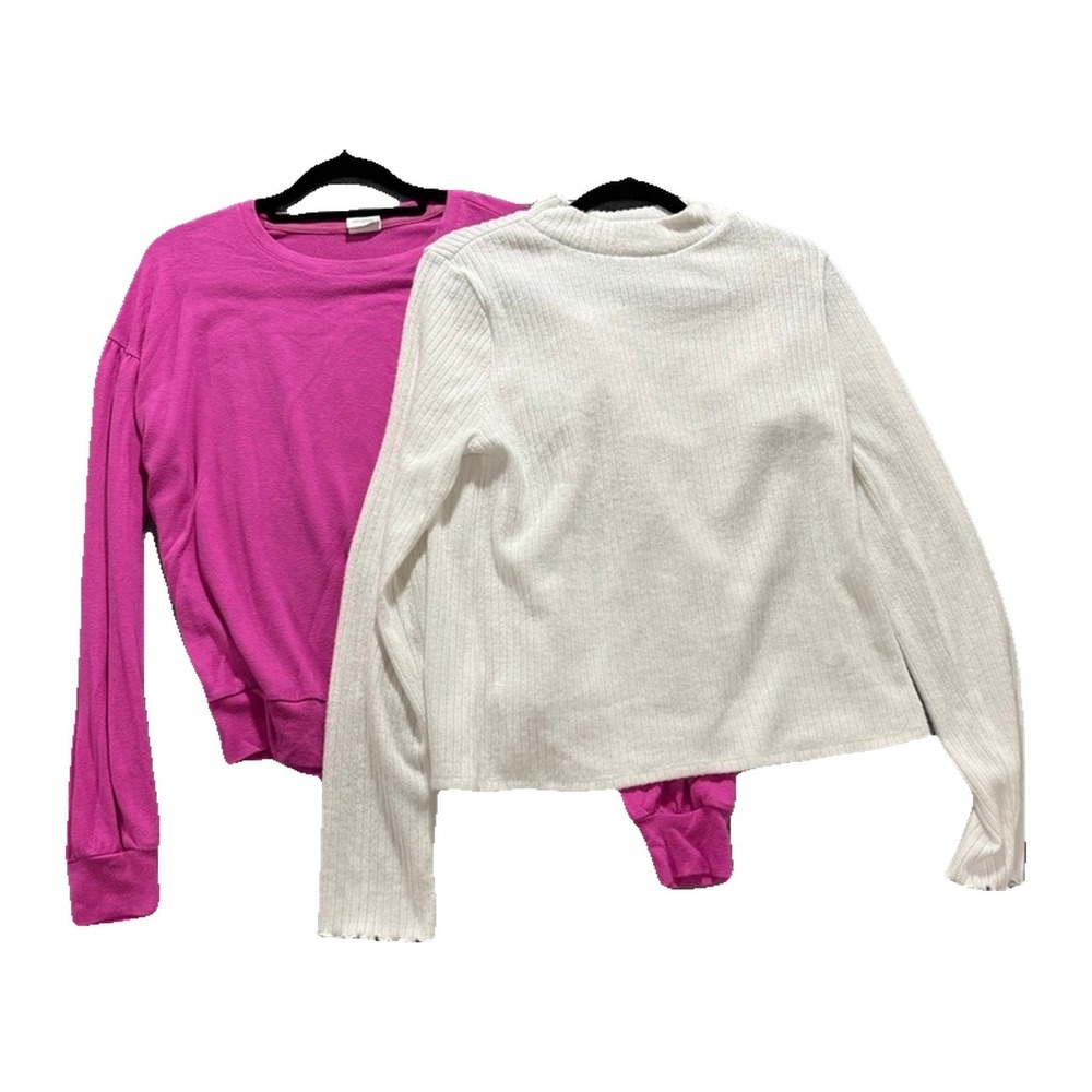 Gap Kids SO XXL 18 Plus Pink White Tops Bundle 2pc Womens Casual Preppy Cozy